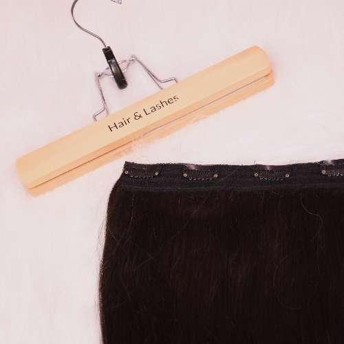 Hanger for human hair extensions tangle-free storage
