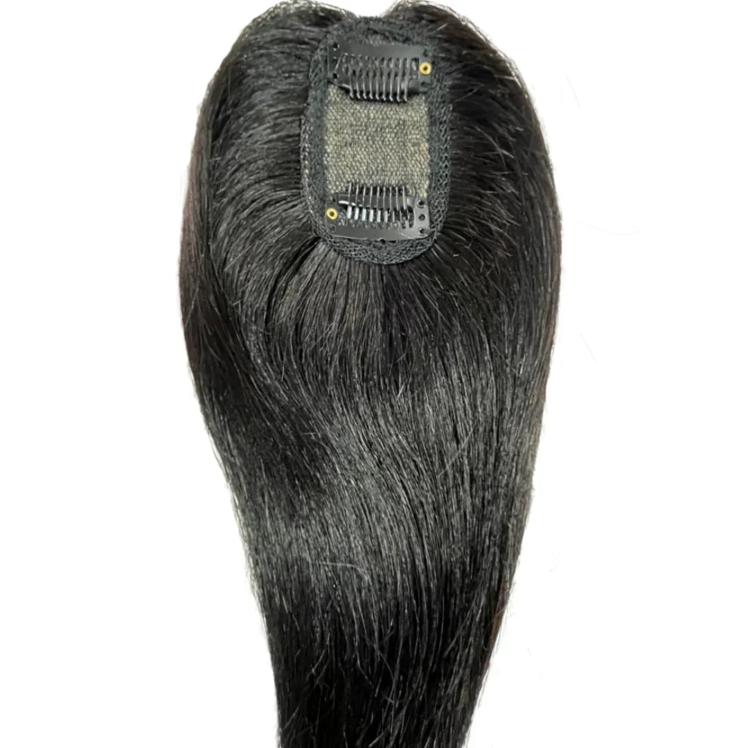 Silk base hair topper for crown coverage